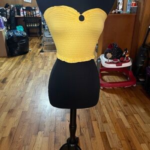 Rue21 Yellow Smocked Crop Top